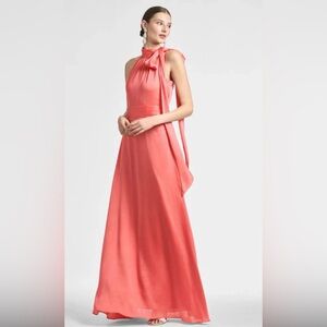 Sachin + Babi Kayla Tie Coral Orange Dress Gown Evening Wedding Prom Bridesmaid